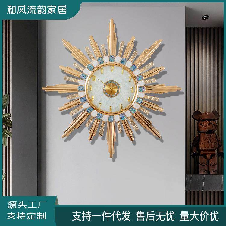 欧式挂钟客厅高级感美式客厅高档钟表个性现代创意静音简约装饰钟