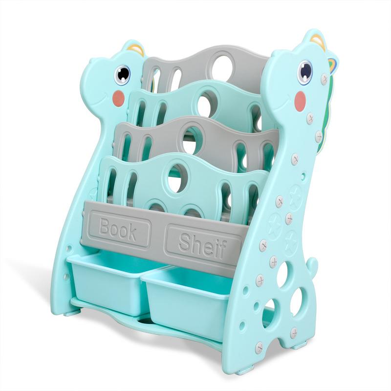 跳跳鼠儿童书架绘本架宝宝玩具收纳架子幼儿园储物柜子塑料整理架
