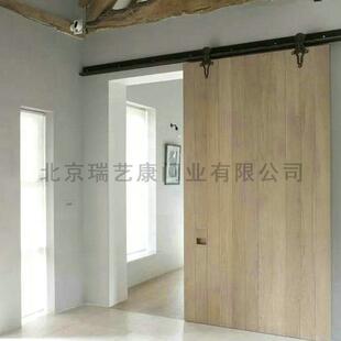 客厅卫生间免漆谷仓门多种款式实木吊轨推拉门直板型移门现代