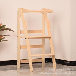 儿童洗漱台实木学习塔站凳带扶手可折叠便携式防滑宝宝脚踏凳