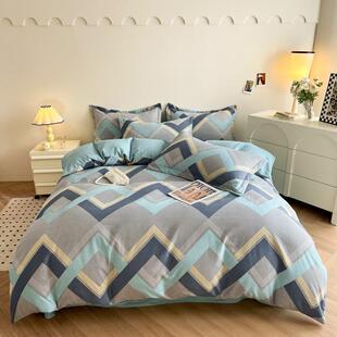 新款原棉磨毛单被套四件套系列11花色亲贴肤吸湿透气保暖舒适