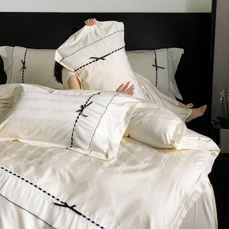 公主风100S长绒棉提花四件套浪漫蝴蝶结被套柔软全棉1.8m床上用品,机械设备,其他机械设备,淘宝优惠券,粉丝福利购,淘宝优惠卷