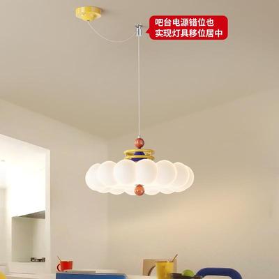 设计师奶油风餐厅吊灯全光谱护眼现代简约餐桌饭厅吧台氛围感吊灯