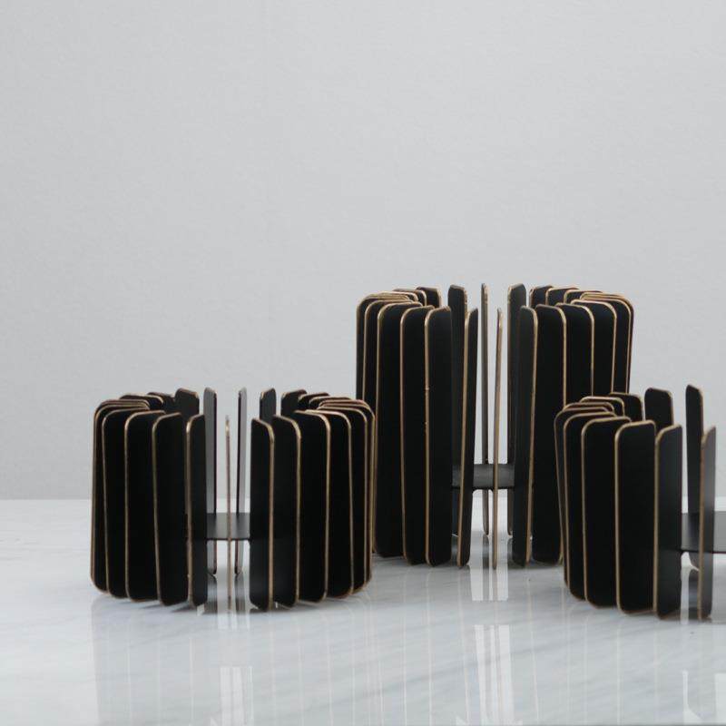 现代简约金属烛台摆件书房大厅桌面电视台米兰试试轻装饰品