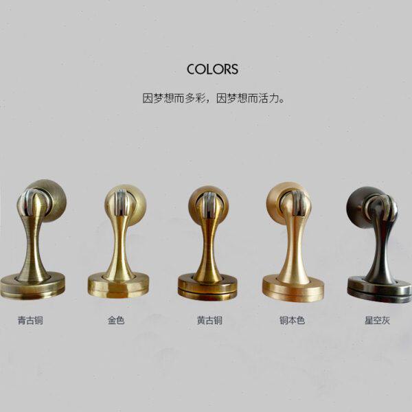 现代轻奢简约墙门吸欧式地吸两用门吸防撞墙顶门挡门黄古铜强力吸