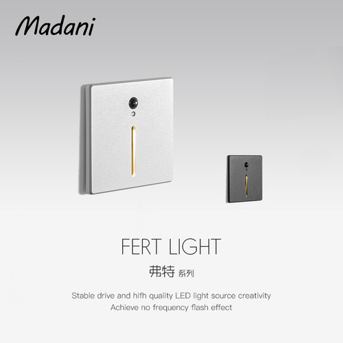 家用智能嵌入式人体感应地脚灯防水86型楼梯踢步踏步灯过道小夜灯