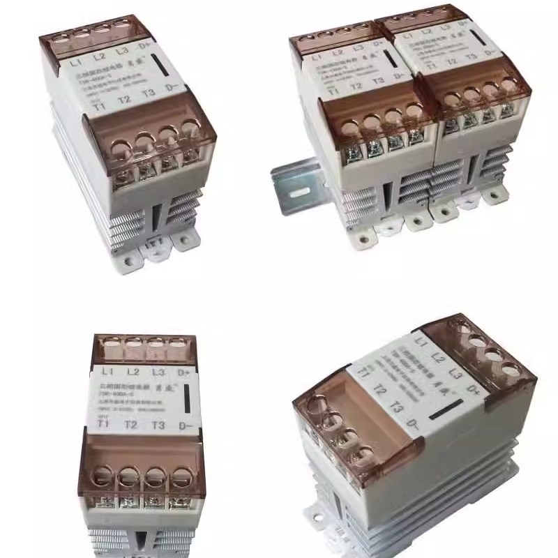小型导轨式三相固态继电器自带散热器卡扣卡轨TSR-10DA-S