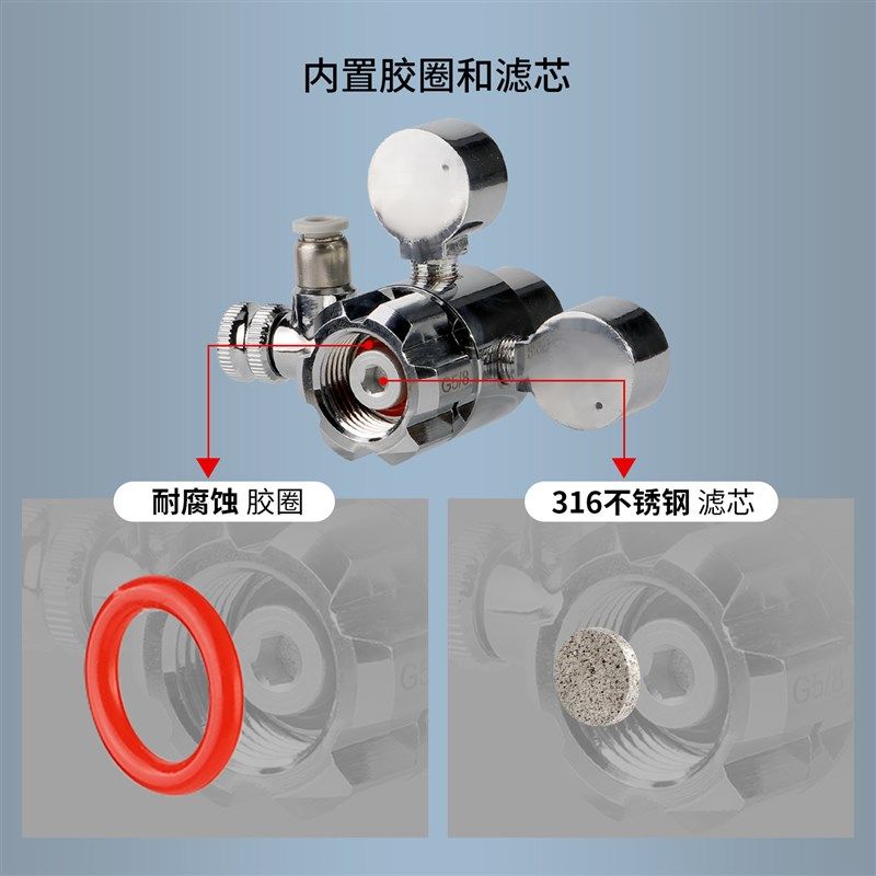 无忧创意厂家直销支持定制水族co2钢瓶减压阀水草二氧化碳减压表