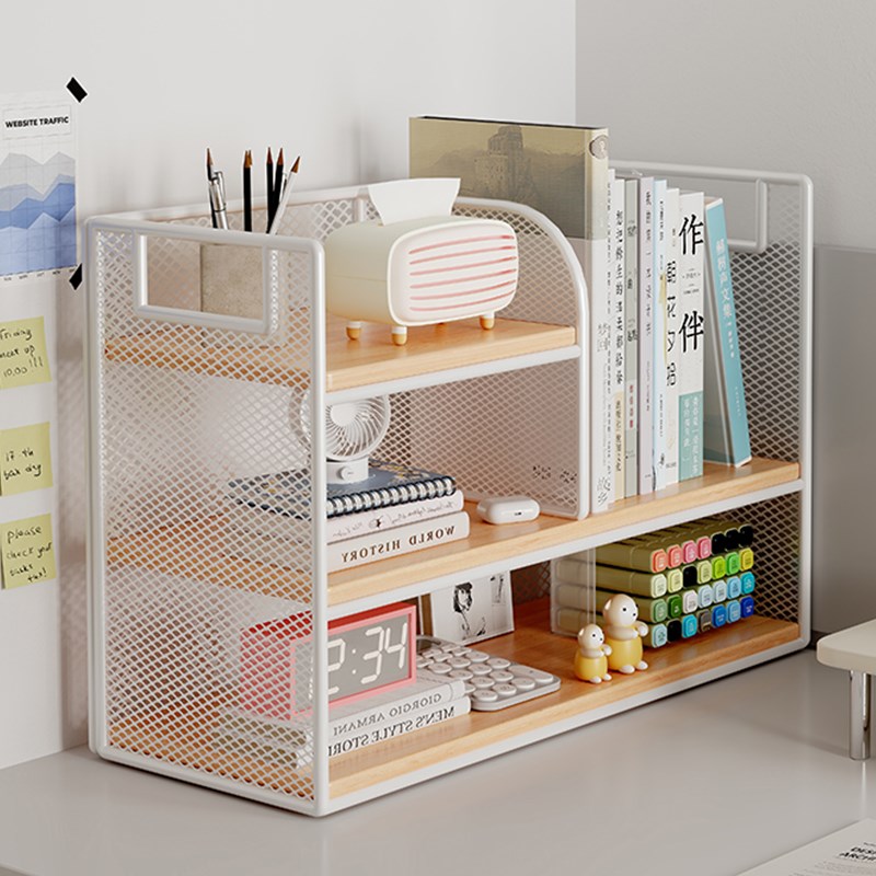 桌面置物架桌上简易小书架家用书桌E收纳办公室工位神器文件架子