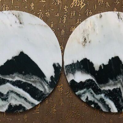 山山水画石优惠定制尺寸仓云南云公老一对量大矿料天然26分