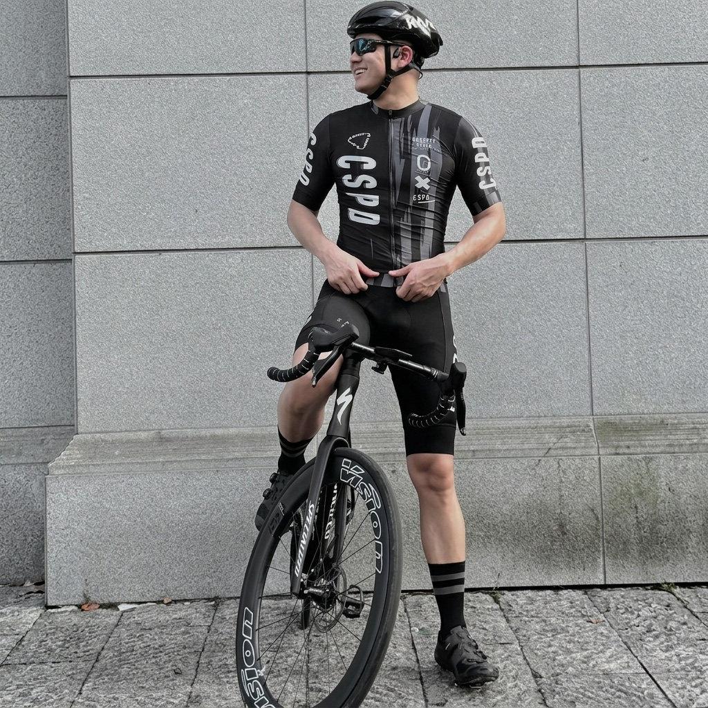 CSPD男款专业骑行服短袖短裤防晒速干春夏款透气公路修身骑行服