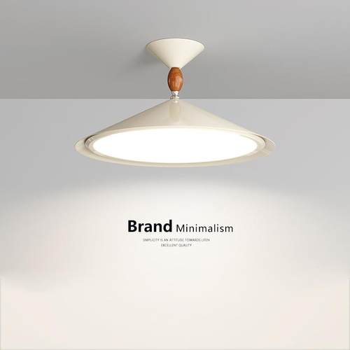 法式奶油创意飞碟卧室吸顶灯中古风现代简约餐厅过道玄关护眼灯