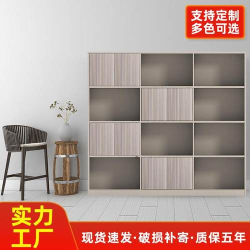 老板桌文件柜资料柜带锁柜子背景储物办公室木质现代办公档案书柜