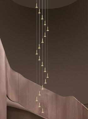 流星雨吊灯复式楼别墅loft旋转楼梯间吊线灯简约创意客厅大堂灯具