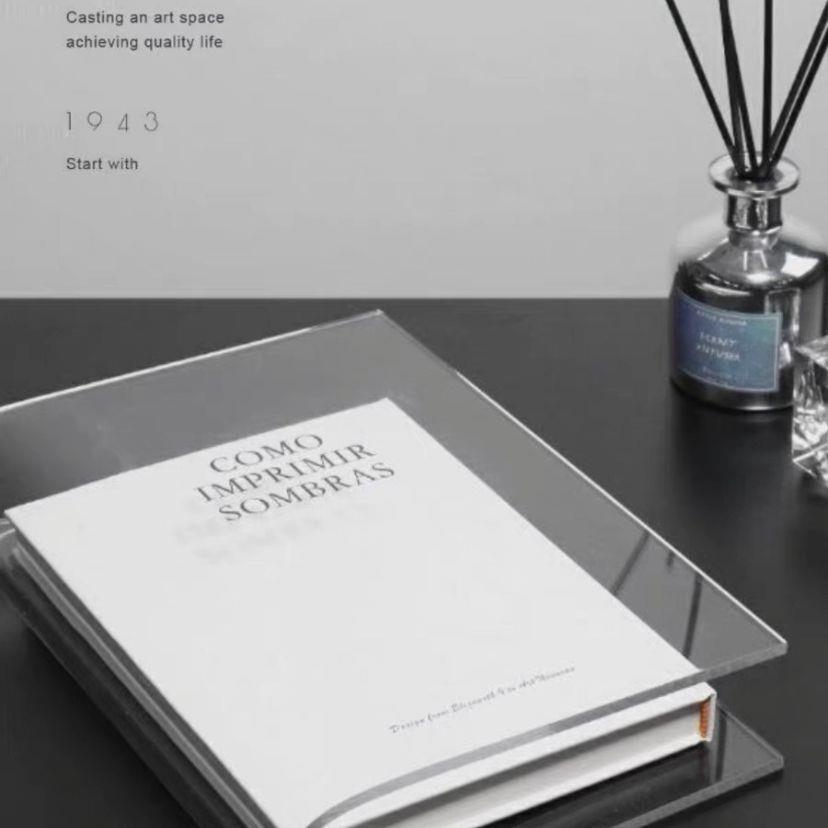 简约现代创意亚克力透明书架摆件样板间书房收纳杂志书罩软装饰品