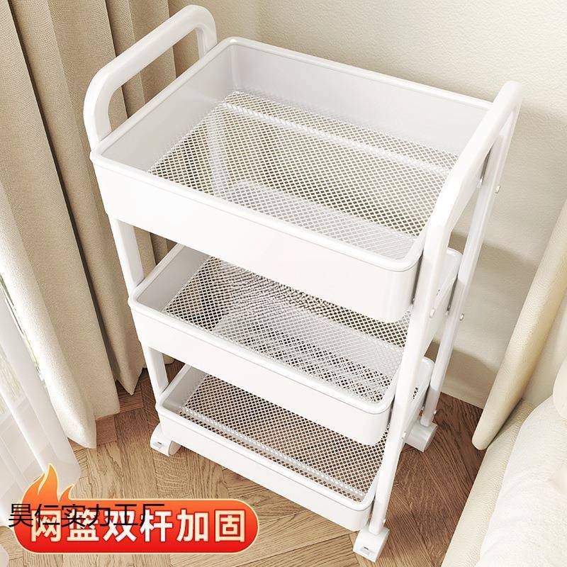 小推车置物架厨房落地卧室移动浴室卫生间收纳储物架多层婴儿家用