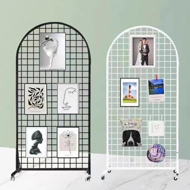 圆形网格展示架幼儿园作品绘画美工区移动架子节日展架金属置物架