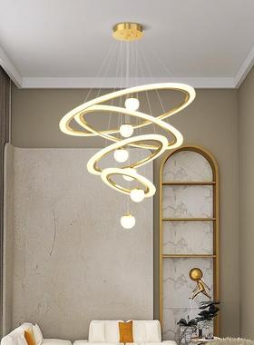 复式楼大吊灯轻奢别墅loft公寓挑空大厅灯现代简约卧室书房餐厅灯