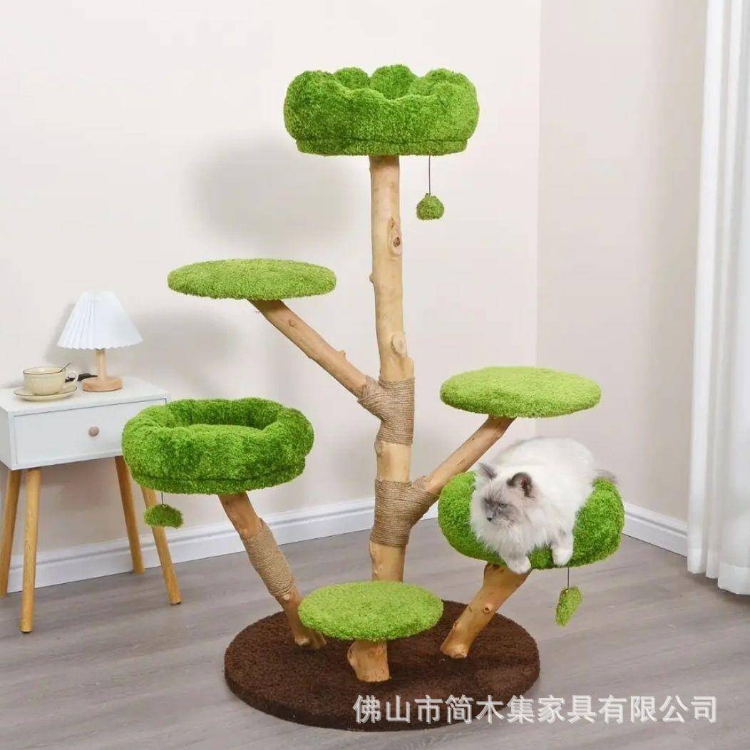 喵想树实木猫爬架猫窝网红一体不占地猫剑麻耐磨跳台