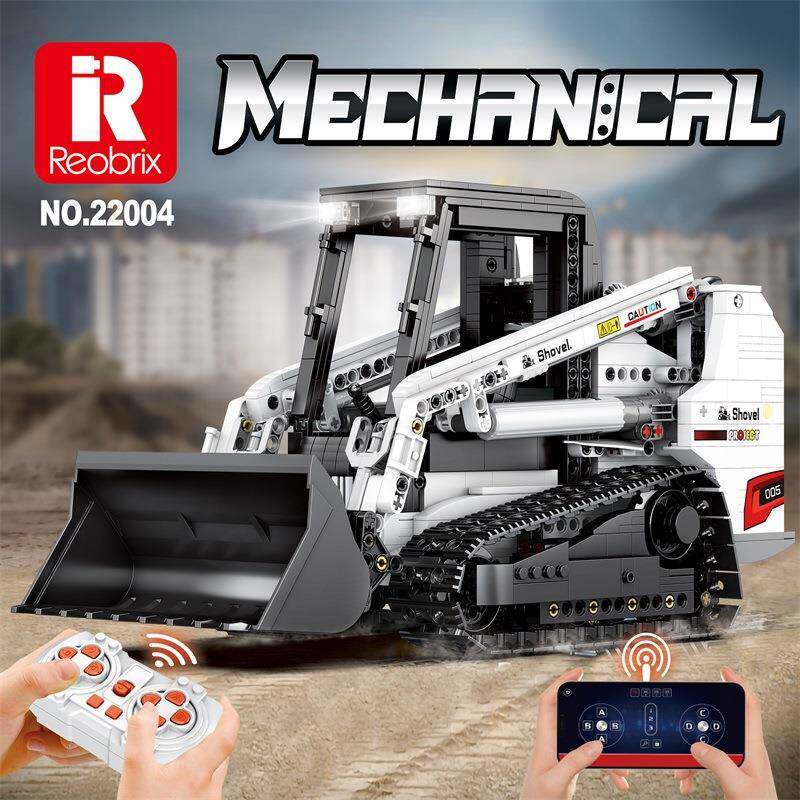 Reobrix22004科技机械工程车山猫装载机遥控模型拼装积木玩具
