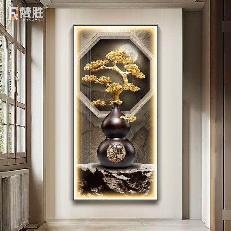 现代简约装饰画挂钟玄关装饰画钟表客厅走廊过道墙画挂钟网红钟