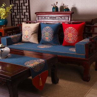 中式红实木沙发坐垫带靠背家具海绵圈椅罗汉床五件套茶椅子垫定制