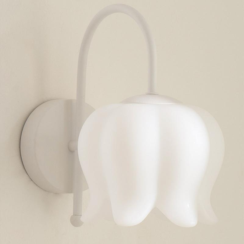 万物铃兰壁灯现代简约奶油原木风主卧室床头玄关过道墙灯