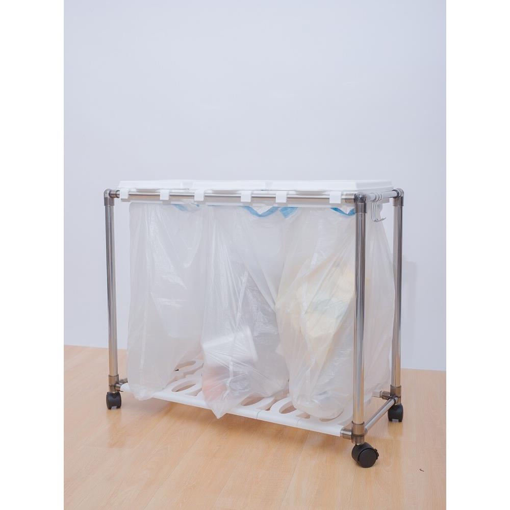 分类垃圾桶家用公司干湿分离3分4分类带轮塑料袋挂架简易多层新品