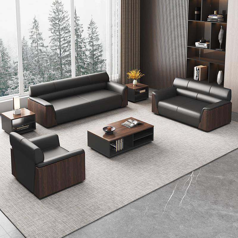 办公室沙发商务接待大厅会客区洽谈简约现代轻奢茶几组合套装