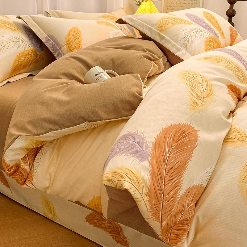 2024新款加厚磨毛床上用品四件套秋冬否纯棉全棉床单人被套三件套