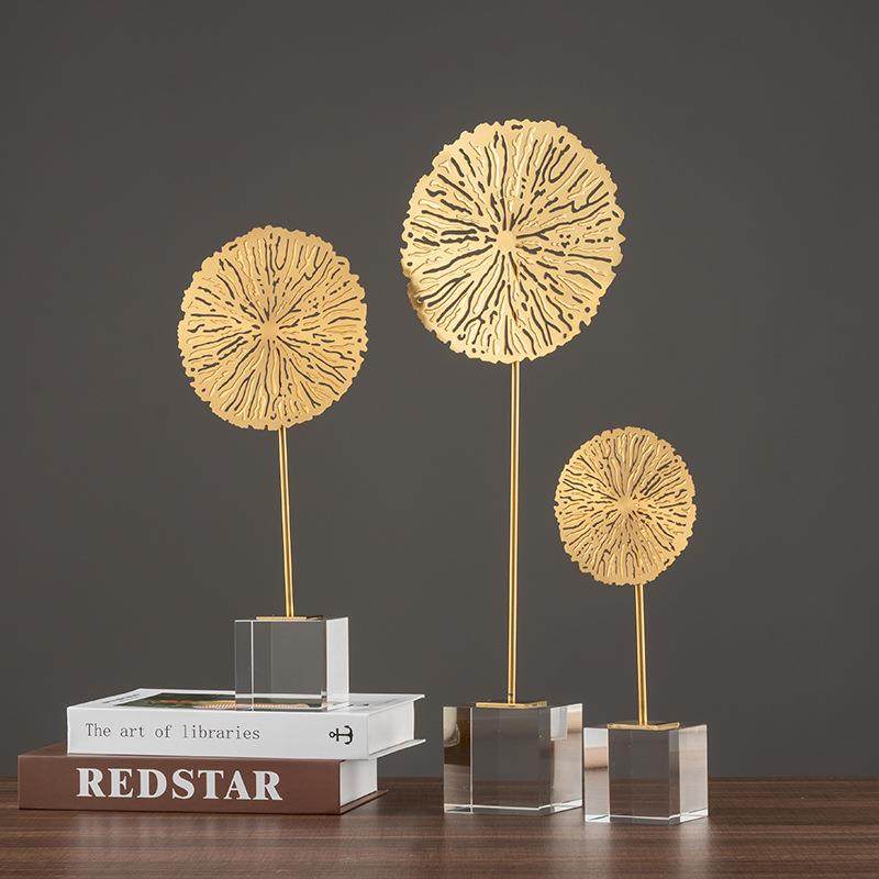 轻奢金属荷叶摆件现代简约样板间客厅新房入户隔断玄关软装饰品,鲜花速递/花卉仿真/绿植园艺,割草机/草坪机,淘宝优惠券,粉丝福利购,淘宝优惠卷