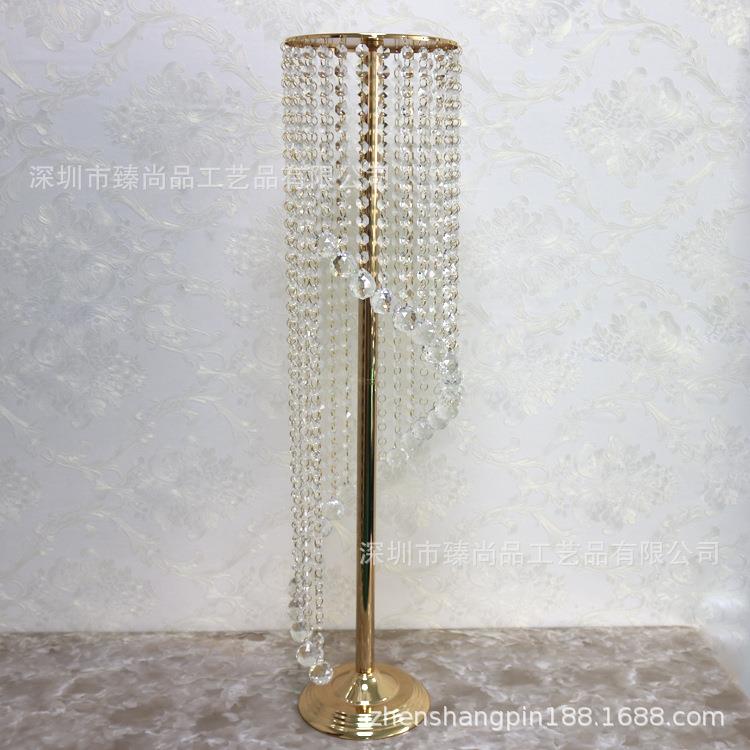 新款婚庆道具S型水晶珠帘路引场地布置接待区工艺品花架装饰摆件