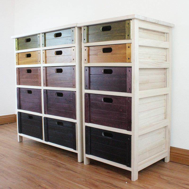 简约五斗柜收纳储物柜组合抽屉柜现代客厅卧室多功能实木斗柜