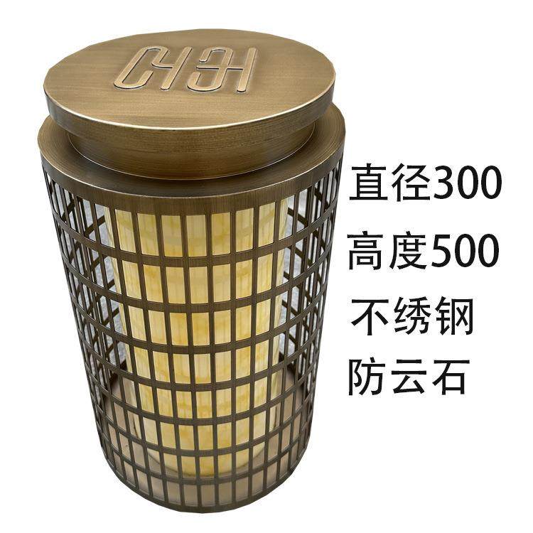 花园古铜拉丝柱头灯LED防云石柱头灯不绣钢花园灯草坪灯景观灯