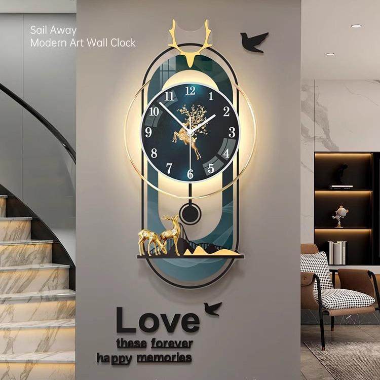 挂钟家用现代轻奢大气装饰挂表客厅简约创意时钟挂墙钟表室内