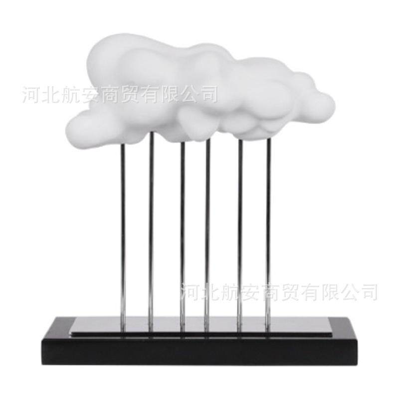 现代简约铁艺树脂云朵摆件样板房售楼处桌面茶几玄关软装饰品摆设