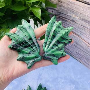天然水晶红绿宝龙翅膀桌面装饰办公水晶摆件