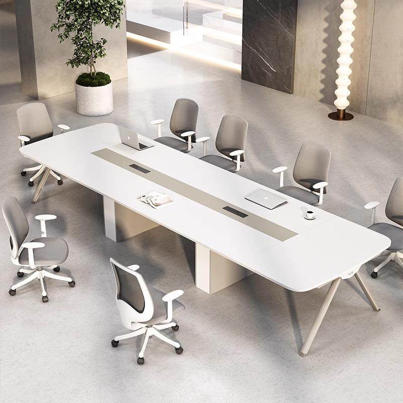 白色会议桌简约现代简约小型会议室桌椅组合长条桌洽谈桌椅条形桌