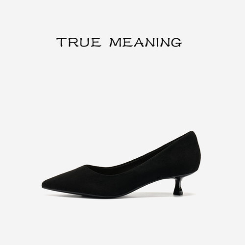 TM黑色小猫跟气质单鞋