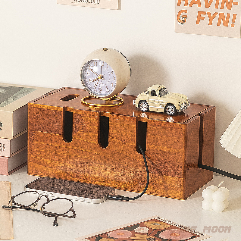 电线收纳盒插排延长线插座充电线收纳神器桌面集理线盒电源线理理