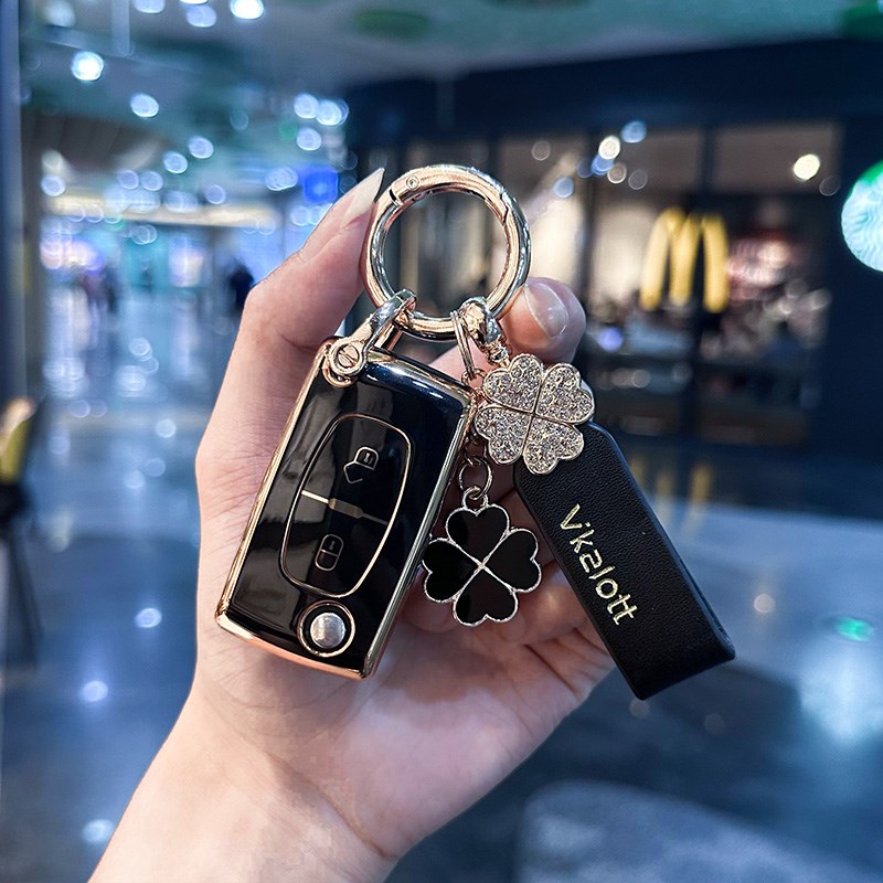 适用东风标致308钥匙套207标志408 508 307遥控301壳3008包4008扣