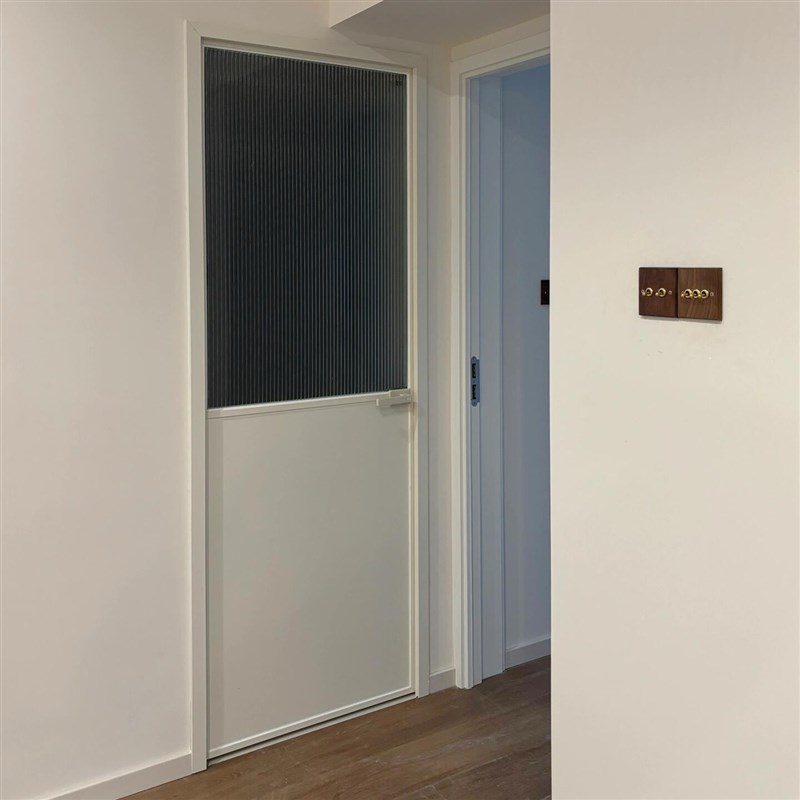 极窄卫生间门厕所厨房阳台玻璃平开门半铝板铝合金洗手间推拉移门