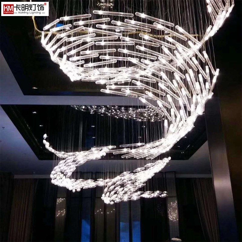 现货酒店大厅KTV前台r发光玻璃管工程灯样板房售楼部沙盘水晶吊灯,家装灯饰光源,客厅吊灯,淘宝优惠券,粉丝福利购,淘宝优惠卷