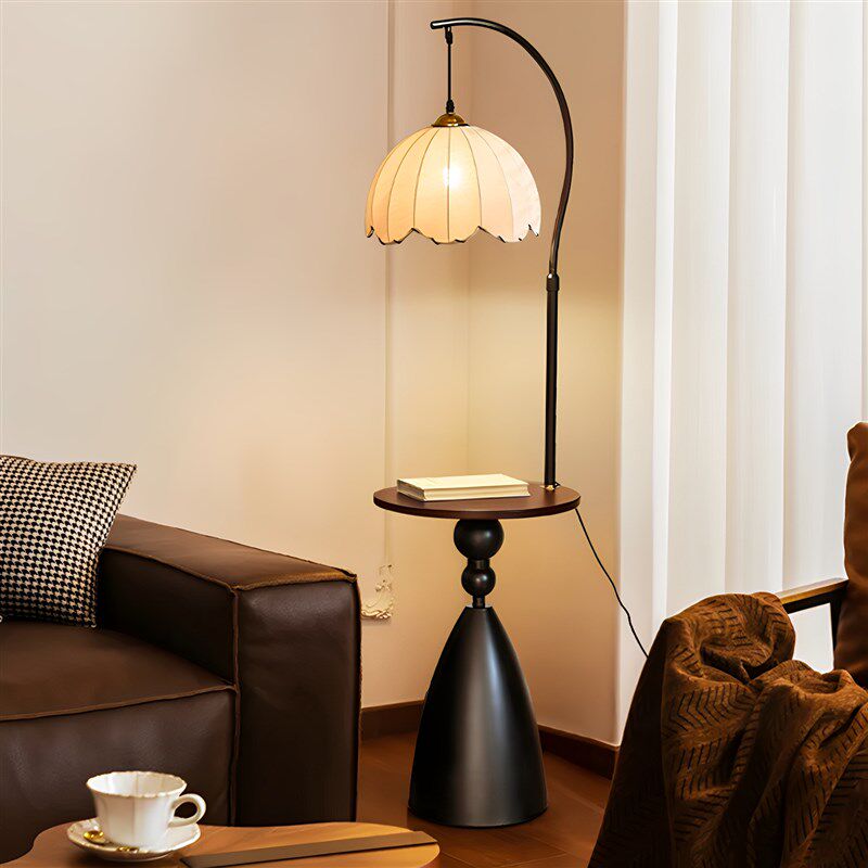 落地灯氛围客厅沙发旁边高级感中B古风复古床头置物架一体卧室台,家装灯饰光源,装饰落地灯,淘宝优惠券,粉丝福利购,淘宝优惠卷