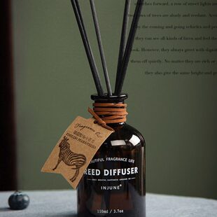 INJUNE斑小马无火香薰精油植物藤条香氛家用高档持久淡香除臭摆件