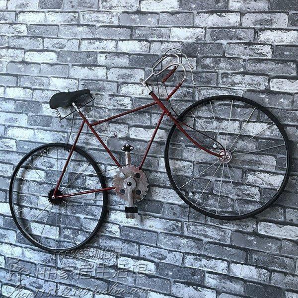 loft复古工业风立体铁艺自行车壁饰酒吧咖啡厅店铺墙面软装饰品
