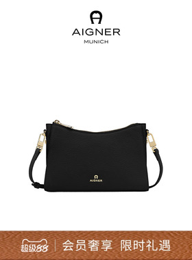 【礼物】Aigner IVY 小号女士牛皮革斜挎包单肩腋下HOBO经典春夏