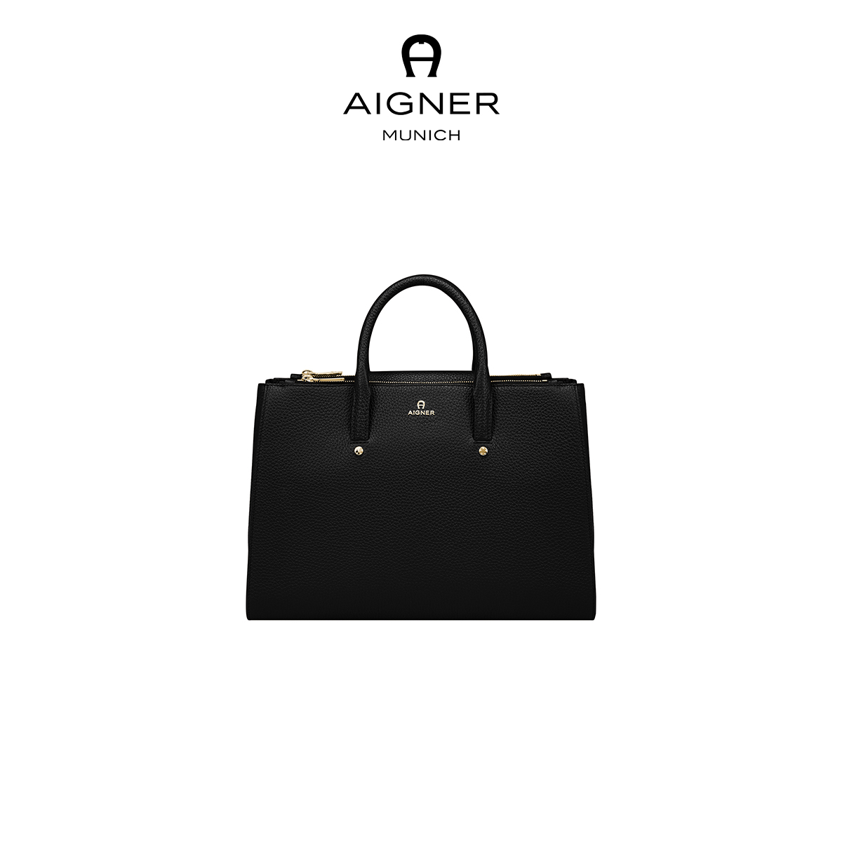 Aigner IVY 大号女士牛皮革手提包大容量单肩斜挎包质感通勤女包