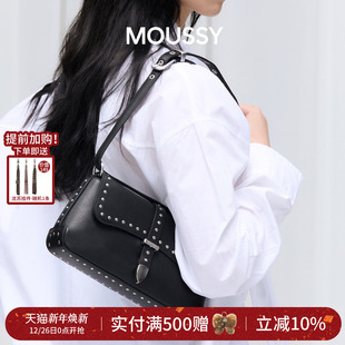 Office MOUSSY Max真皮铆钉小腋下包小法棍斜挎包包 新年礼物