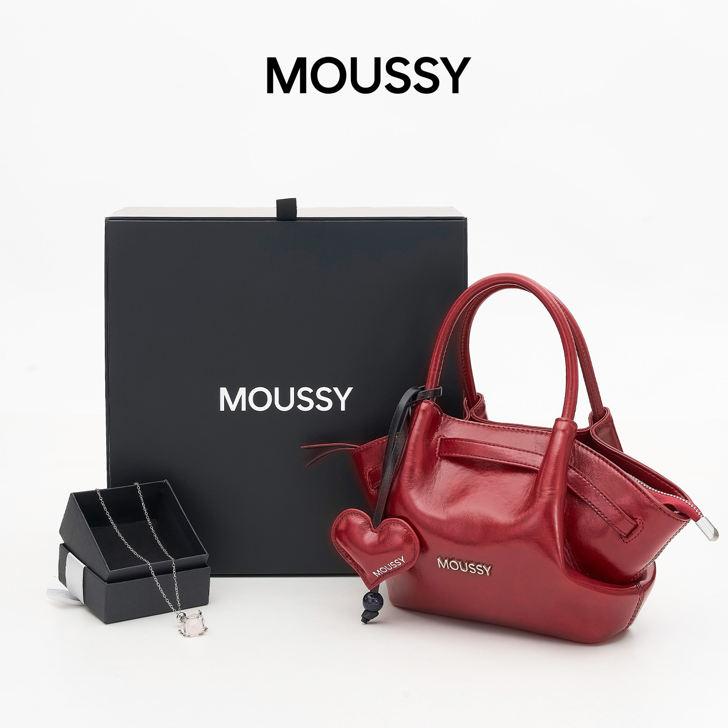 【云褶立体限定礼盒】Moussy手拎油腊皮云吞2026新款首发,箱包皮具/热销女包/男包,通用款女包,淘宝优惠券,粉丝福利购,淘宝优惠卷